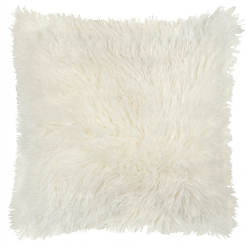 Furn Rowan Faux Fur Polyester Filled Cushion 50 x 50cm - Ecru