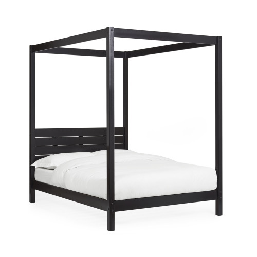 Roxanne Black Solid Pine 4-Poster Canopy Beds