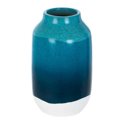 Flowing Blue Earthenware Vase 28 x 17cm