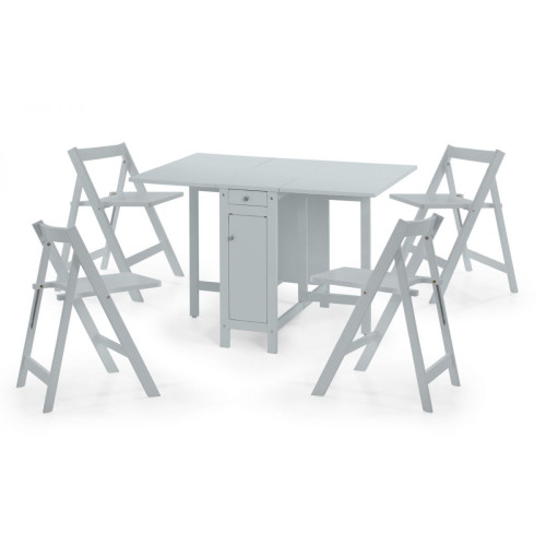 Savoy Light Grey Dining Set (D80 x W120 x H76cm)