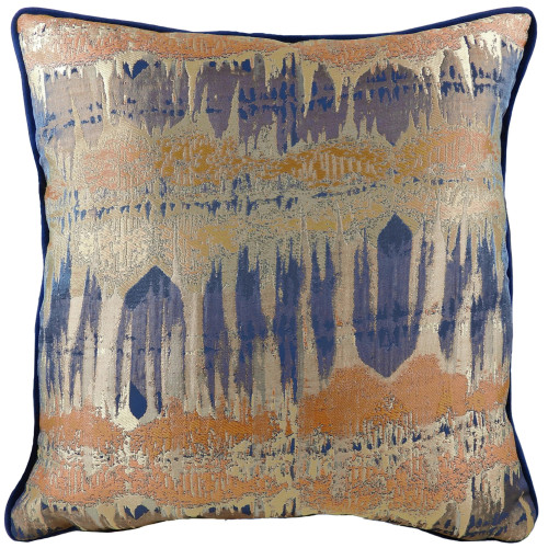 Evans Lichfield Inca Jacquard Cushion Royal 43 x 43cm - Polyester Filled