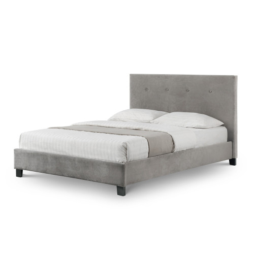 Shoreditch Slate Velvet Bed - King (D212 x W157 x H110cm)