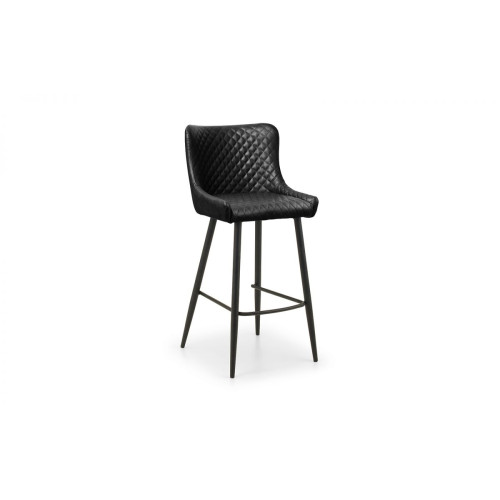 Soho Black Faux Leather Bar Stool (D57 x W48 x H108cm)