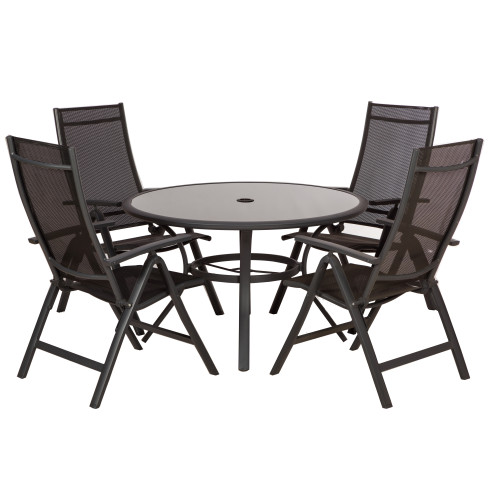 Sorrento 4 Seater Deluxe Recliner Round Dining Set