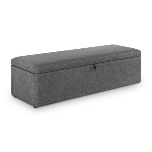 Sorrento Slate Grey Linen Blanket Box  (D45 x W140 x H41cm)