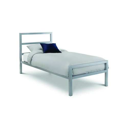 Soto Silver Metal Bed - Double (D201 x W139 x H100cm)