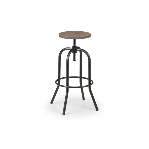 Spitfire Elm and Black Steel Bar Stool (D33 x W33 x H88)