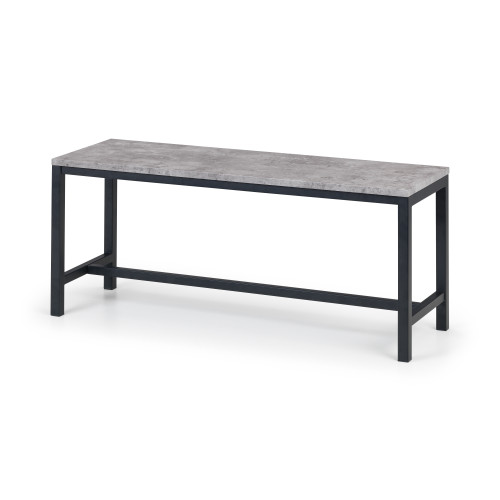 Staten Concrete Finish and Black Steel Bench (D36 x W110 x H45)