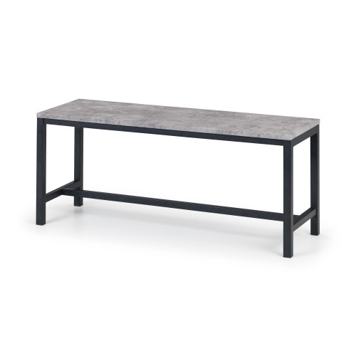 Staten Concrete Finish and Black Steel Bench (D36 x W110 x H45cm)