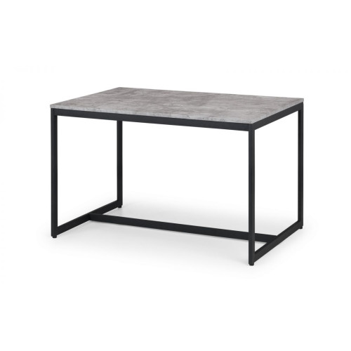 Staten Concrete Finish and Black Steel Rectangular Dining Table (D80 x W120 x H75cm)