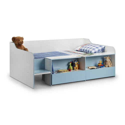 Stella White and Blue Low Sleeper Bed - Single (D122 x W196 x H75cm)