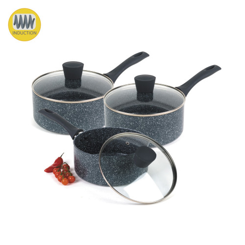 Russell Hobbs Nightfall Stone 3 Piece Saucepan Set