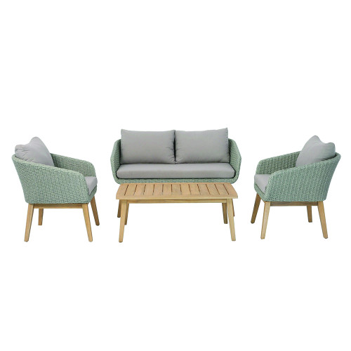 Sol Rattan 4 Seater Coffee Set
