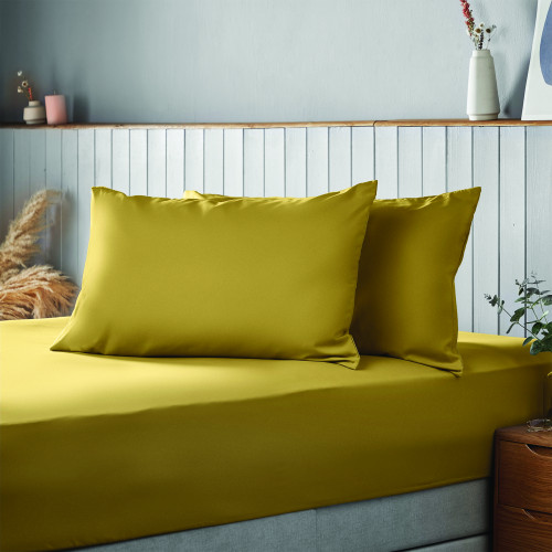 Silentnight Supersoft Microfibre Fitted Sheet 90gsm - Ochre