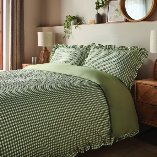 Silentnight Gingham Sage Duvet Set - Double