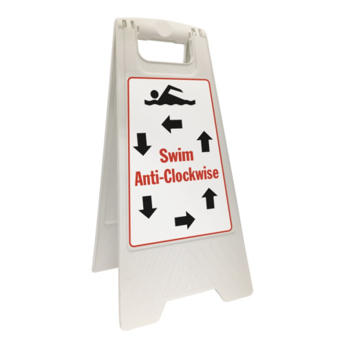 Swin Anti-Clockwise Floor Safety Sign 30 x 62cm (Box of 2)