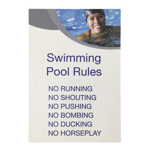 Metal Adhesive Pool Rules 28 x 40cm (Box of 5)