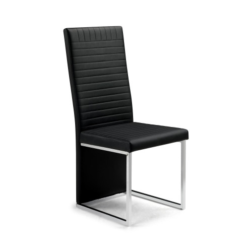 Tempo Black Faux Leather Dining Chair (D44 x W52 x H101cm)