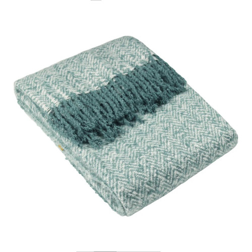 Furn Weaver Herringbone Acrylic Throw 130 x 180cm - Teal