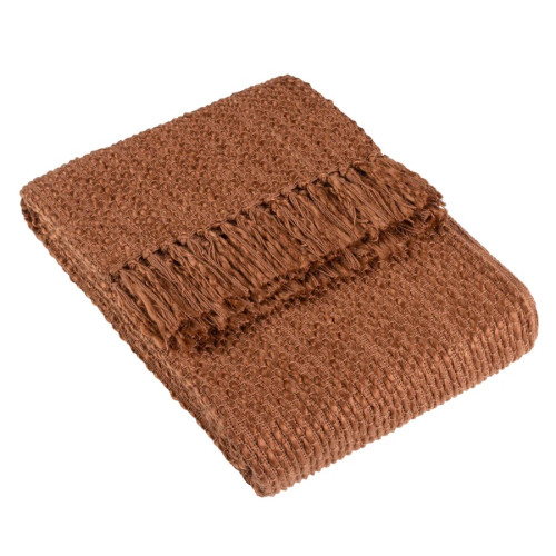 H&Atilde;EM Morni Woven Fringed Cotton-Poly Throw 130 x 180cm - Hazel