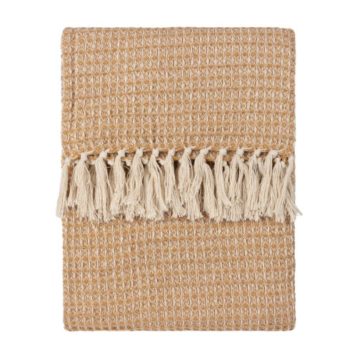Yard Lorne Waffle Weave Cotton Throw 150 x 200cm - Honey