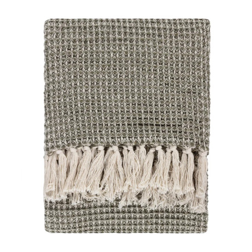 Yard Lorne Waffle Weave Cotton Throw 150 x 200cm - Lichen