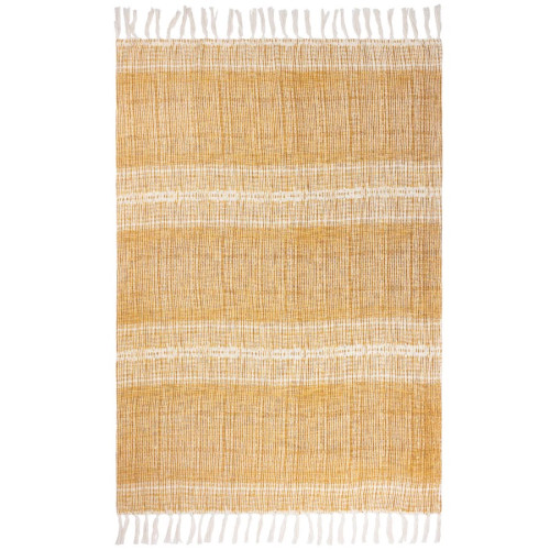 Yard Sono Ink Printed Woven Tassled Throw 130 x 180cm - Cumin