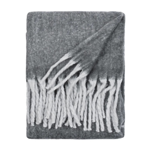 Furn Cozy Woven Tasselled Throw 140 x 180cm - Charcoal