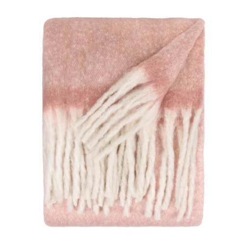 Furn Cozy Woven Tasselled Throw 140 x 180cm - Pink