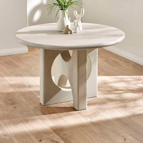 Thyra Grey Stone Effect Round Dining Table (H76 x W120 x D120cm)