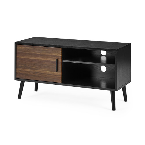 Trent Walnut and Black Small TV Stand Up to 43" (H53 x W100 x D40cm)