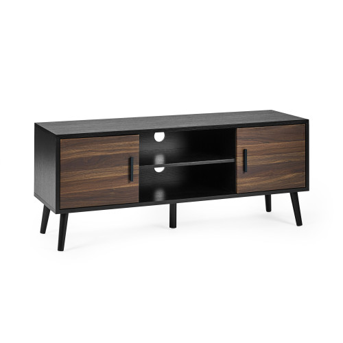 Trent Walnut and Black Large TV Stand Up to 55" (H53 x W130 x D40cm)