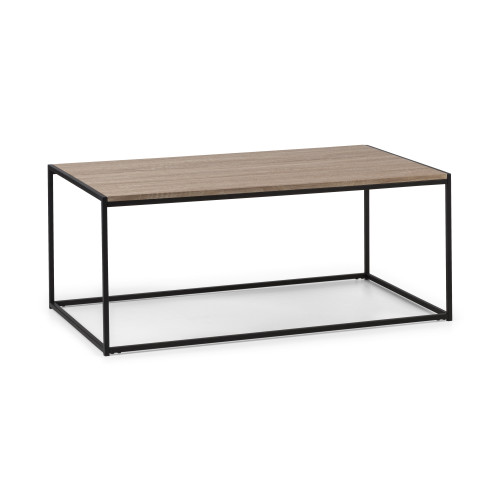 Tribeca Sonoma Oak and Black Steel Coffee Table (D110 x W60 x H45cm)