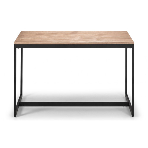 Tribeca Sonoma Oak and Black Steel Rectangular Dining Table (D80 x W120 x H75)