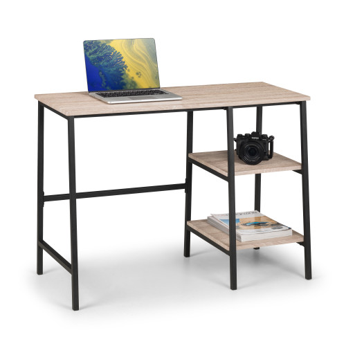 Tribeca Sonoma Oak and Black Steel Desk (D45 x W104 x H72cm)