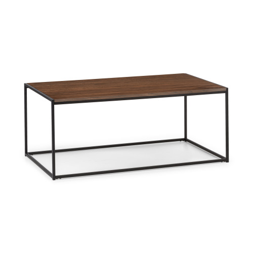 Tribeca Walnut and Black Steel Coffee Table (D60 x W110 x H45cm)