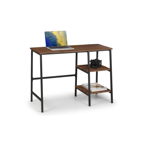 Tribeca Walnut and Black Steel Desk (D45 x W104 x H72cm)