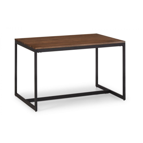 Tribeca Walnut and Black Steel Rectangular Dining Table (D80 x W120 x H75cm)