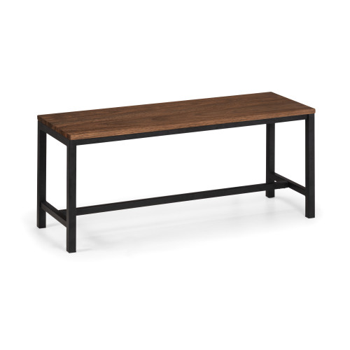 Tribeca Walnut and Black Steel Bench (D36 x W110 x H45cm)