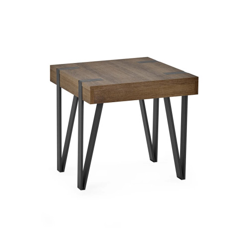 Troy Brown Wood Effect Lamp Table (D50 x W50 x H50.5cm)