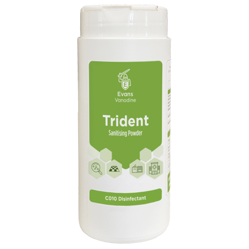 Evans Vanodine Disinfectant Trident Multi-Purpose Sanitising Powder 500g (Box of 12)