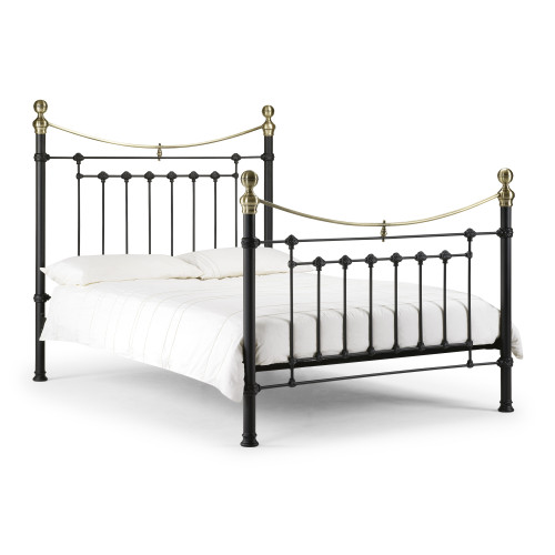 Victoria Satin Black and Brass Beds