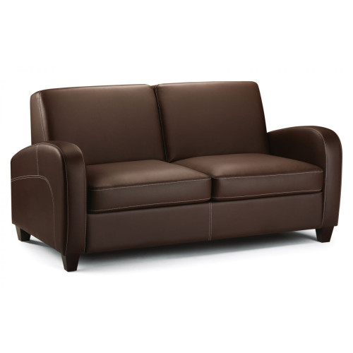 Vivo Chestnut Faux Leather Sofa Bed (D88-120 x W166 x H88cm)