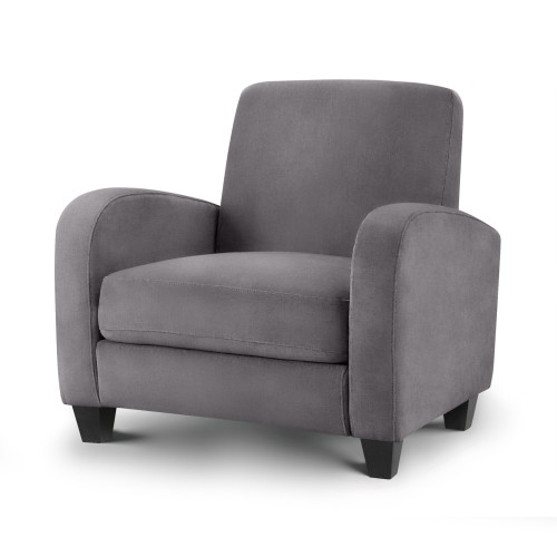 Vivo Dusk Grey Chenille Chair (D80 x W87 x H83cm)