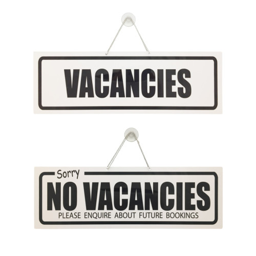 Vacancies/No Vacancies Hanging Window Sign 43 x 14cm (Box of 5)