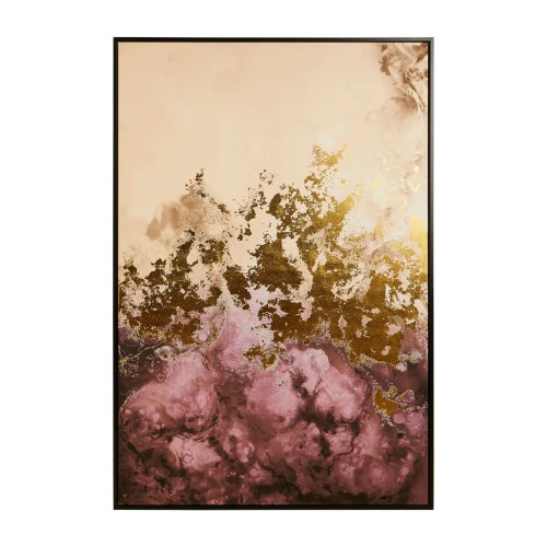 Cream & Mauve Colourful Metallic Wall Art (D4 x W83 x H123cmÂ )