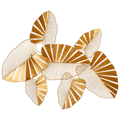 Warm Gold Metal Leaf Wall Art (D95 x W117 x H11cm)