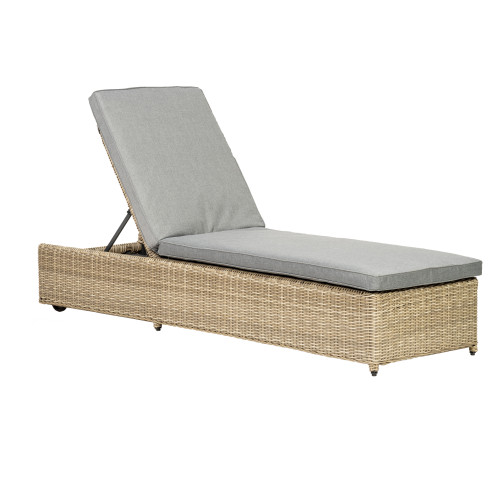 Wentworth Natural Rattan Sunlounger with Adjustable Back