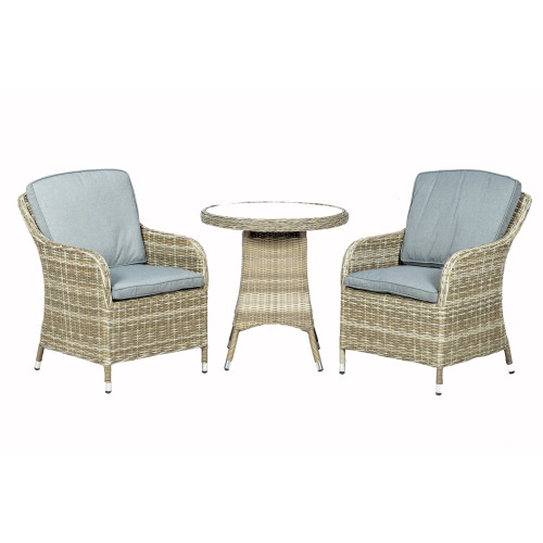 Wentworth Natural Rattan 2 Seater Round Imperial Bistro Set