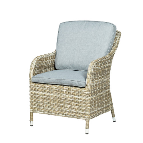 Wentworth Natural Rattan Imperial Chair including Seat and Back Cushion with Weather Shield Fabric